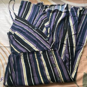 3/$10 Hollister Purple Striped Midi Dress